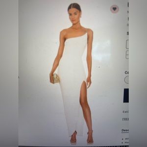 White Revolve slit maxi dress